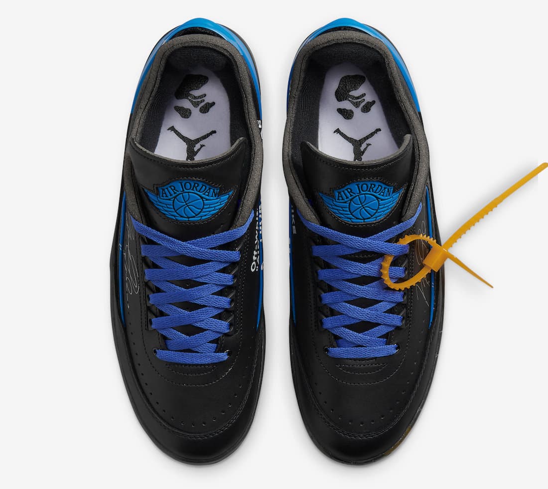 Air Jordan 2 Low X Off - White Black Blue - HiddenGrails