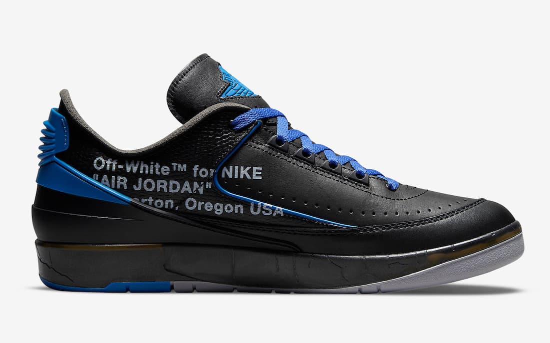 Air Jordan 2 Low X Off - White Black Blue - HiddenGrails