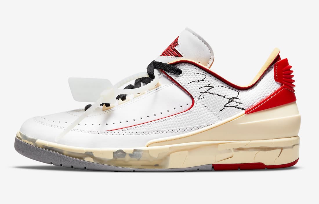 Air Jordan 2 Low X Off - White White Red - HiddenGrails