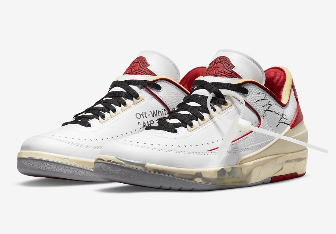 Air Jordan 2 Low X Off - White White Red - HiddenGrails