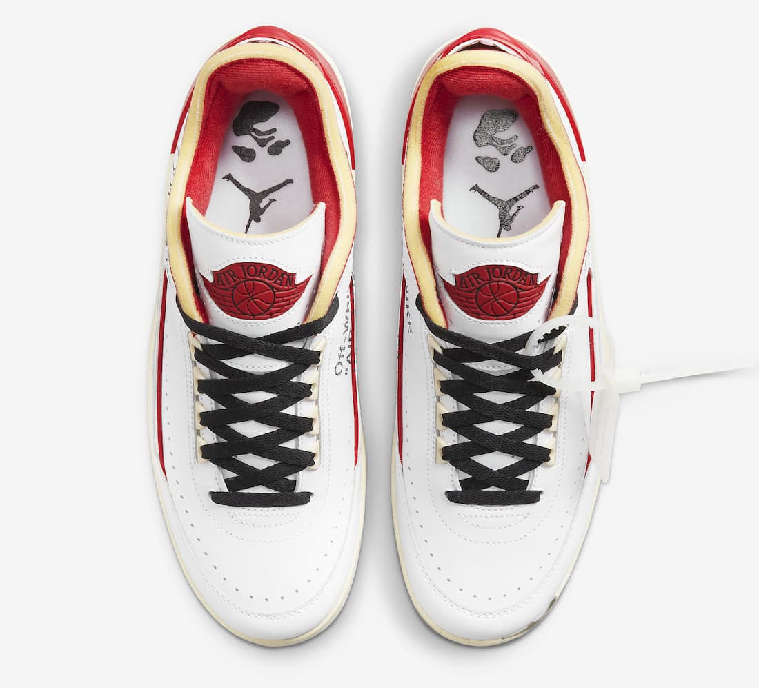 Air Jordan 2 Low X Off - White White Red - HiddenGrails