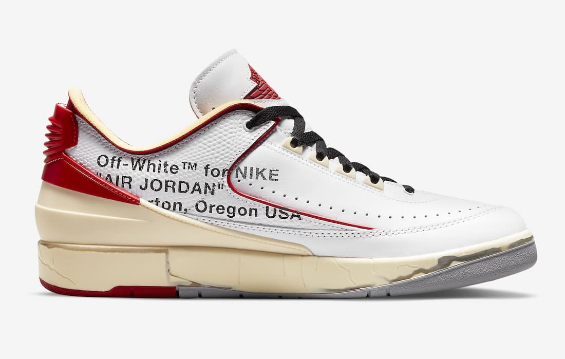 Air Jordan 2 Low X Off - White White Red - HiddenGrails